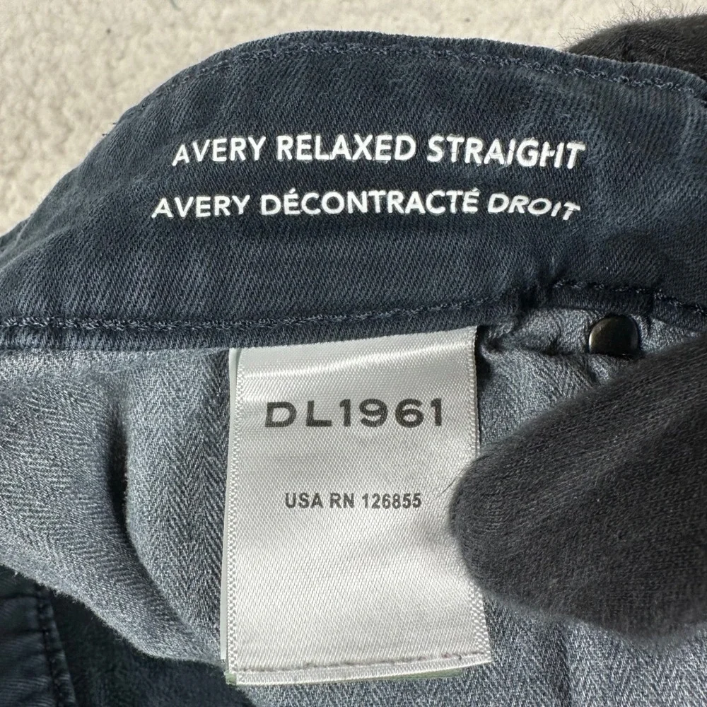 DL1961 Avery Relaxed Straight Jeans Mens Dark Wash Denim 42x28 Black Chinos